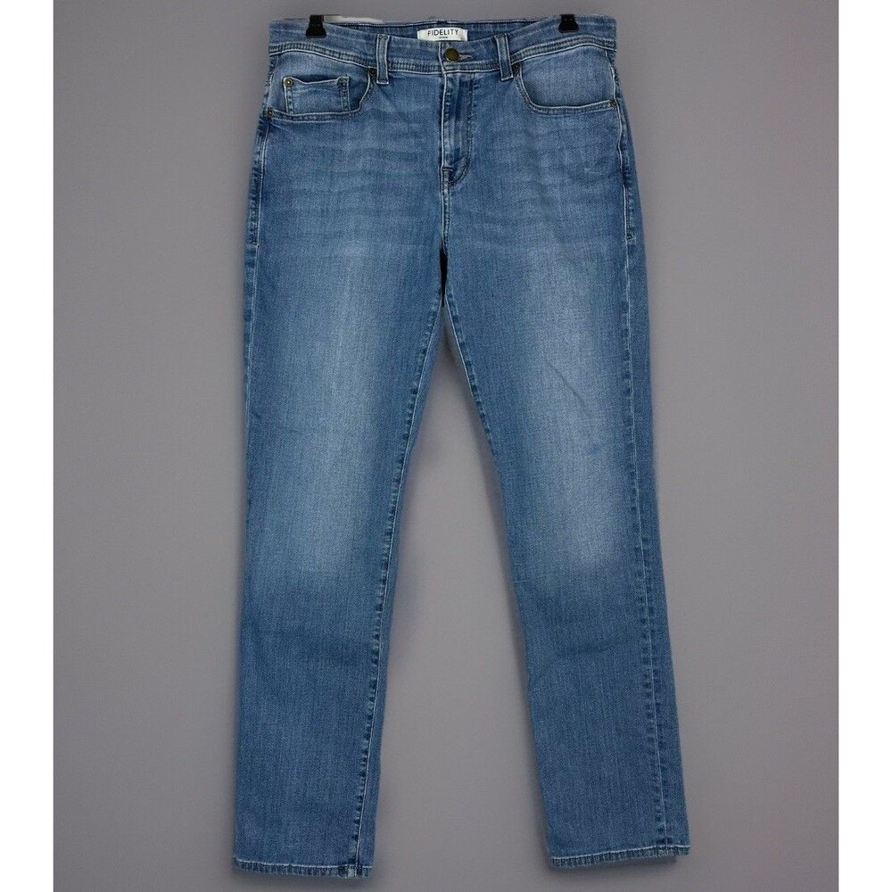 Fidelity Jeans Jimmy Mens 34x32 Carlito Light Blue Wash Skinny Fit Denim
